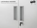 Five Shelf Lockable Steel Office Cabinet - White T3398P377407