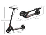 Adult Teens Kick Scooter Foldable Height Adjustable Aluminium Ride On Toy for 14 w/ Rear Wheel & T3398P349438