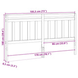 Headboard with Headboard Wax Brown 185.5 x 100 cm 8000884