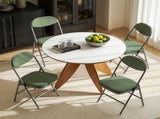 Set of Four Folding Corduroy Seat Chairs - Green T3398P377924