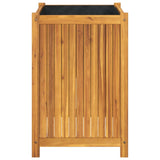 Garden Planter with Liner 50x50x75 cm Solid Wood Acacia 366444