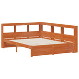 Bookcase Bed with Headboard with Storage Solid Pine Wood 3423795
