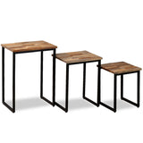 Nesting Coffee Table Set 3 Pieces Solid Reclaimed Teak 245407