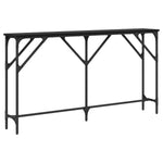 ZNTS Console Table Black Oak 140x23x75 cm Engineered Wood 871335