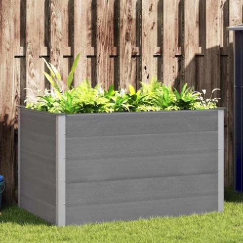 Garden Raised Bed WPC 150x100x91 cm Grey 43610