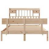 ZNTS Bookcase Bed without Mattress 150x200 cm King Solid Wood Pine 3321836