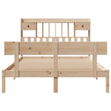 Bookcase Bed without Mattress 150x200 cm King Solid Wood Pine 3321836
