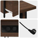 Bedside Cabinet Brown Oak 60 x 30 x 61 cm Engineered Wood 859599