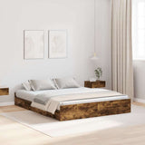 Storage Bed Frame Smoked Oak 150 x 200 cm Engineered Wood 3335289