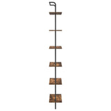 Bookshelf 6-Tier 60 x 24 x 203 cm Engineered wood Smoked Oak 879973