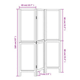 Room Divider 3 Panels Dark Brown Solid Wood Paulownia 358653
