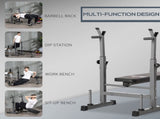 Adjustable Weight Bench, Foldable Bench, with Barbell Rack, Grey T3398P347572
