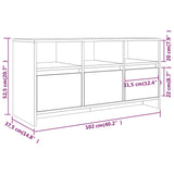 TV Cabinet Sonoma Oak 102x37.5x52.5 cm Engineered Wood 809803