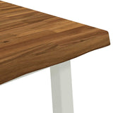 60 x 55 x 75 cm Solid Acacia Wood Natural and White Rectangular 937464