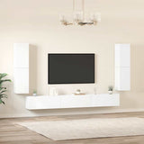 7 Piece TV Cabinet Set White Engineered Wood 3114302