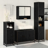 Bathroom Furniture Set 4 pcs Black Oak Engineered Wood 3402443