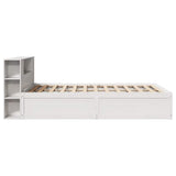 Bed Frame without Mattress White 150x200 cm King Size Solid Wood Pine 3323414