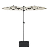 Double-Head Garden Parasol Sand White 316x145 cm 362961