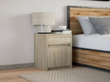 Bedside Cabinet with LED Lights Sonoma Oak Engineered Wood 852002
