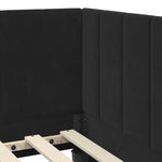 Corner Bed Frame with Headboard Black 90 x 200 cm Velvet 42016353