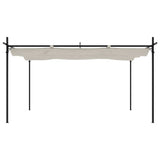 Pergola with Retractable Roof Cream 395x292x230 cm 360117