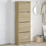 Shoe Cabinet with 4 Flip-Drawers Sonoma Oak 60x34x187.5 cm 3214373