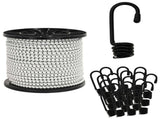 Bungee Cords with Hooks 10 mm 50 m Black and White 42047677