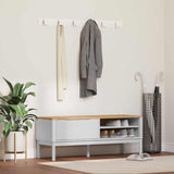 Hallway Bench FLORO White 115 x 40 x 45 cm Solid Pine Wood 42011244