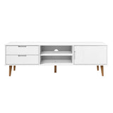TV Cabinet MOLDE White 158x40x49 cm Solid Wood Pine 350535