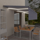 Manual Retractable Awning with Blind&LED 6x3m Blue&White 3069481
