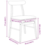 Dining Chair 2 pcs White and Brown Solid Rubber Wood 42020490