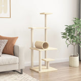 Cat Tree with Sisal Scratching Posts Cream 136 cm 172091