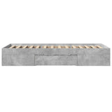 Bed Frame without Mattress Concrete Grey 90x200cm Engineered Wood 3295495