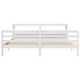 Bed Frame with Headboard without Mattress White 200x200 cm 3305952