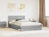 Bed Frame Grey Sonoma 120 x 200 cm Solid Pine Wood 3411765