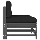Middle Sofas with Cushions 2 pcs Grey Solid Wood Pine 825690