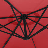 Wall-mounted Parasol with LEDs Bright Red 290cm 362895