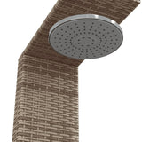 Outdoor Shower Grey 100x100x241.5 cm Poly Rattan and Acacia Wood 368213