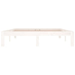 Bed Frame without Mattress White Solid Wood Pine 140x190cm 810346