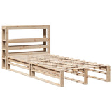 ZNTS Bed Frame without Mattress 100x200 cm Solid Wood Pine 3306489