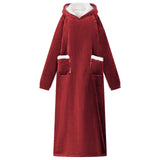 Blanket Hoodie Bordeaux Red M Fleece and Flannel 42017211