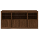 Sideboard with LED Lights Brown Oak 142.5x37x67 cm 3209071