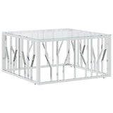 Coffee Table 80x80x40 cm Stainless Steel and Glass 350057