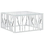 Coffee Table 80x80x40 cm Stainless Steel and Glass 350057