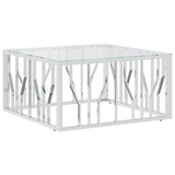 Coffee Table 80x80x40 cm Stainless Steel and Glass 350057