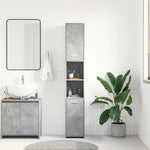 Bathroom Cabinet Concrete Grey 30x30x183.5 cm Engineered Wood 802601