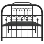 Metal Bed Frame without Mattress with Footboard Black 75x190cm 376608