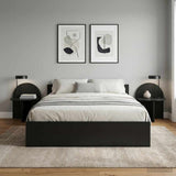 Bedside Table 2 pcs Black Oak 40 x 35.5 x 45.5 cm 8001134