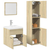 4 Piece Bathroom Furniture Set Sonoma Oak Engineered Wood 3325004
