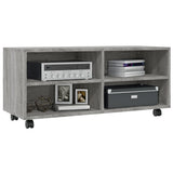TV Cabinet with Castors Grey Sonoma 90x35x35 cm Engineered Wood 815259